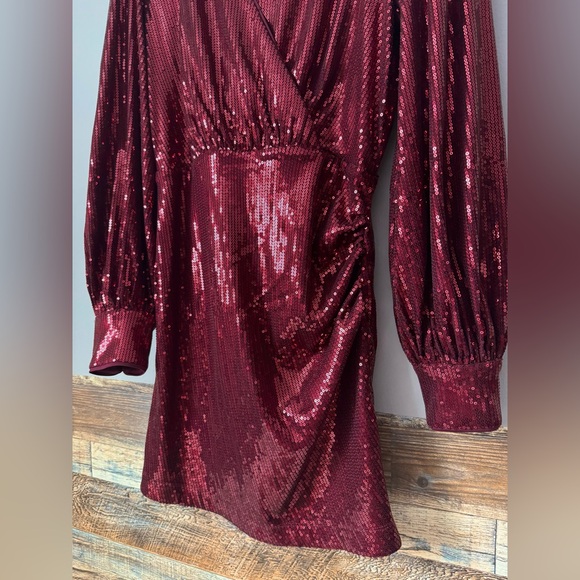 Dynamite Sequin Wrap Dress - Picture 6 of 8